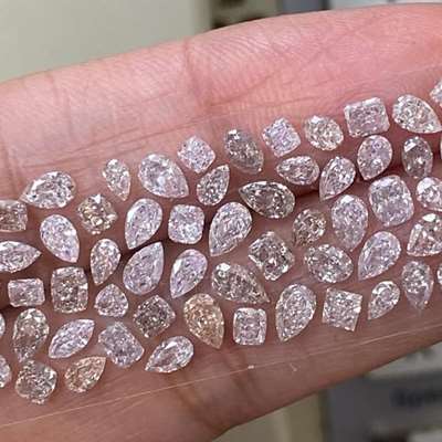 8.38cts total weight 69pcs Natural brownish pink si clarity mix fancy shape diamond layout