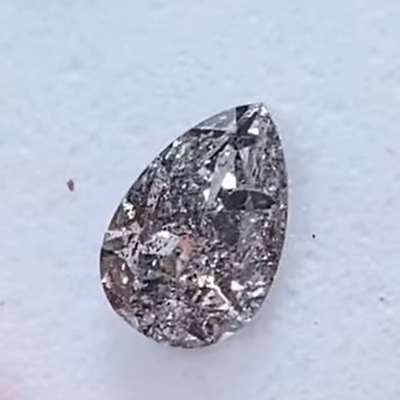  1ct Natural Salt & Pepper Pear Shape Diamond