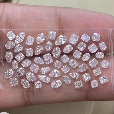  4.86ct total weight 53pcs layout of natural very light pink diamonds vs-si clarity