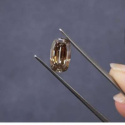 1.74ct natural chocolate brown long step-cut oval, VS2 clarity