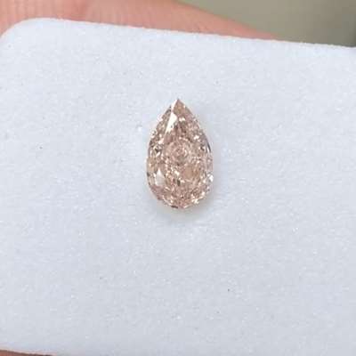 0.52ct GIA Natural Fancy Brownish Orangy Pink Diamond Pear shape | VS1 clarity