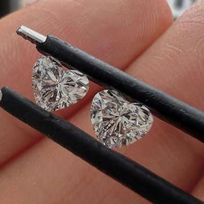 0.43ct & 0.40ct GIA Certified Natural D Color VVS2 Clarity Heart Shape Diamond