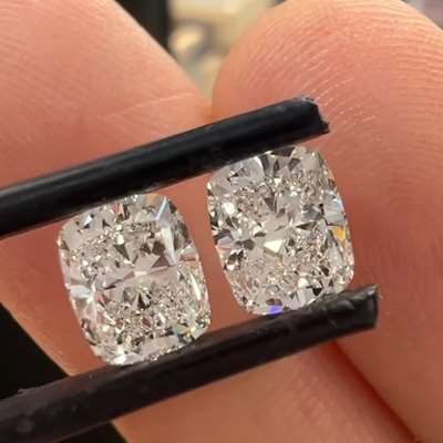 1.01ct & 1.00ct GIA Certified Matching pair Of Natural G Color VS1 & VS2 ClarityElongated Cushion Cut Diamond