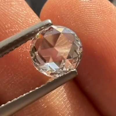 1.05ct GIA Certified Natural F Color VVS2 Clarity Round Shape Rosecut Diamond.