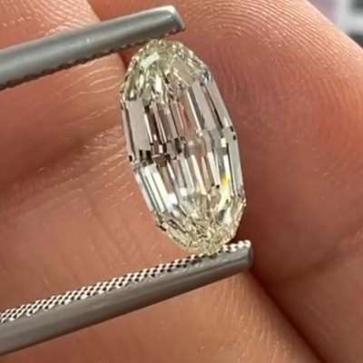 1.50ct GIA Certified Natural L Color VVS1 Clarity Moval Shape Step Cut Diamond