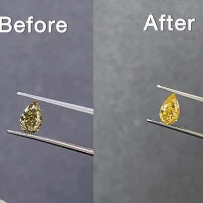  0.51ct GIA-certified Fancy Dark Gray-Greenish Yellow pear-shaped diamond With VS2 clarity