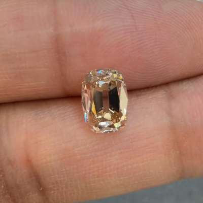2.10ct Natural Old Miner BrillianT Cut Peachy Brown VS2 Clarity Diamond