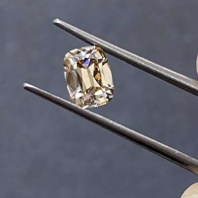 1.09ct old cut cushion  peachy brown vs2 clarity