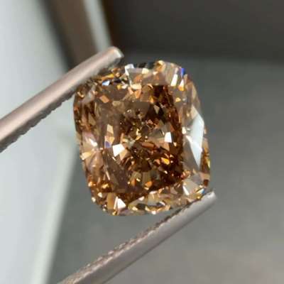 3.51ct natural chocolate brown vvs2 clarity elongated cushion cut diamond 