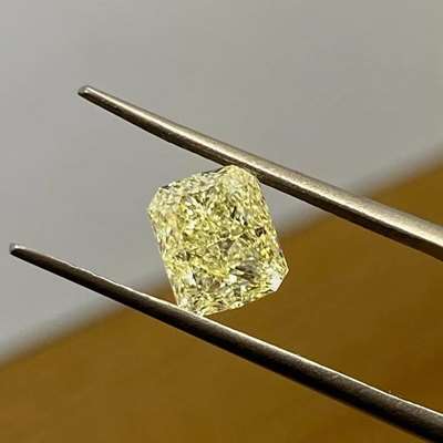 2.03ct GIA Certified Natural Light Yellow (y to z range) VS1 Clarity Long Radiant Cut Diamond 