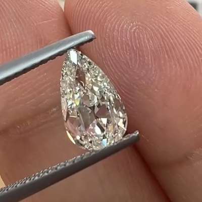 0.96ct GIA Certified Natural K Color VVS2 Clarity Old Antique Cut Pear Shape Diamond