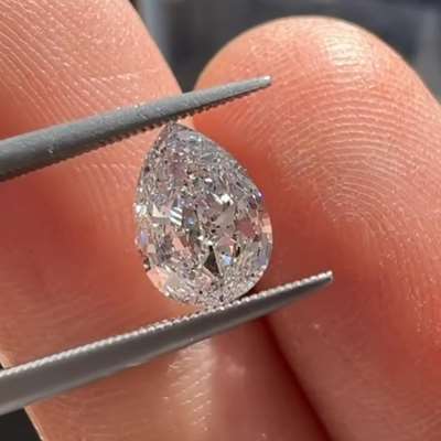 0.68ct GIA Certified Natural F Color VS2 Clarity Old Antique Cut Pear Shape Diamond 