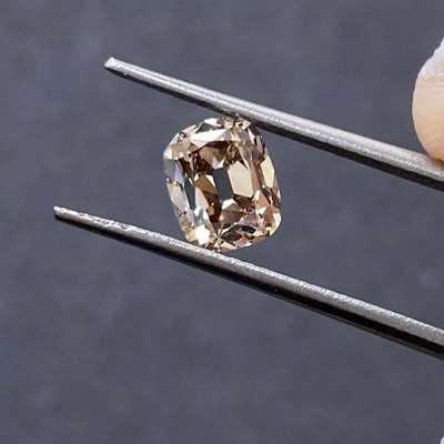  1.30ct peachy Brown VVS2 clarity cushion shape diamond 