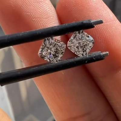 pair of GIA Certified Natural i & J color VS1 & VVS1 Clarity 0.52ct & 0.54ct Cushion Cut Diamonds.