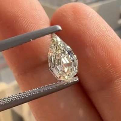 1.06ct GIA Certified natural N Color VS1 Clarity Step Cut Pear Shape Diamond 