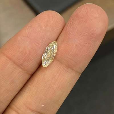 1.01ct GIA Certified Natural Light Yellow (s to t range) VS1 Clarity Moval Shape Diamond