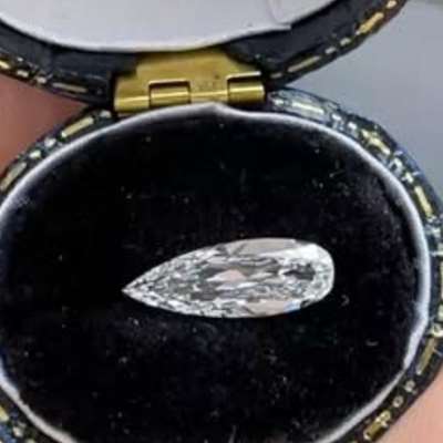 1.01ct GIA Certified Natural D Color IF Clarity Okd Antique Cut Super Long Pear Shape Diamond