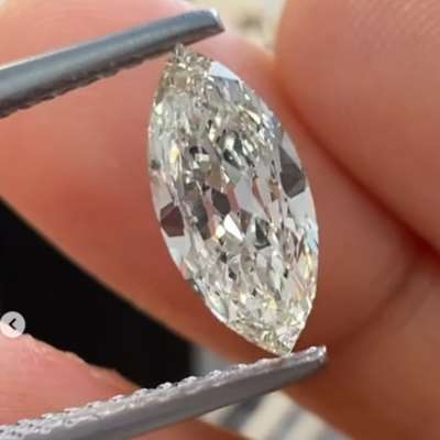 0.85ct GIA Certified Natural K Color VVS2 Clarity Old Cut Marquise Shape Diamond