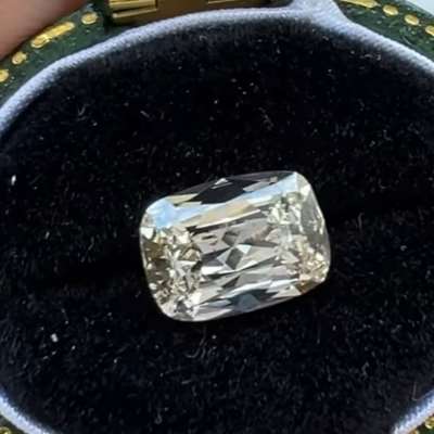 1.20ct GIA Certified Natural L Faint Brown VS1 Clarity Old Antique Cut Elongated Cushion Shape Diamond