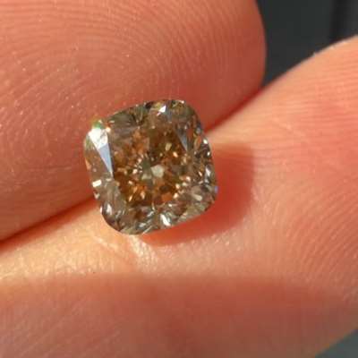 1.50ct Natural Champagne Brown VS1 Clarity Cushion Cut Diamond 