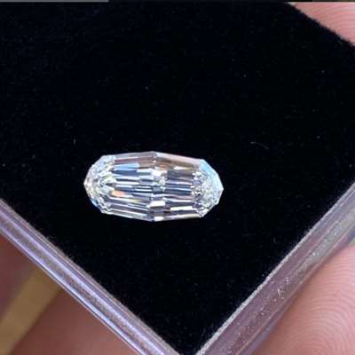  Natural  1.72cts GIA certified M colour oval step cut diamond with VVS2 clarity