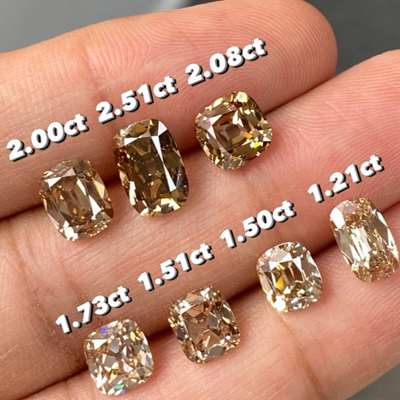1.21ct GIA Natural Y to Z range Light Brown VS2 Old Miner Diamond