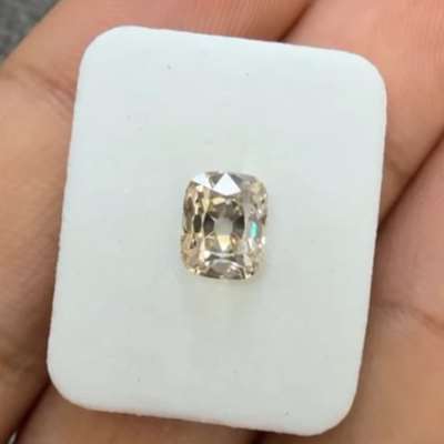 1.15cts GIA certified natural S-T range, light brown VS1 old cut cushion shape diamond