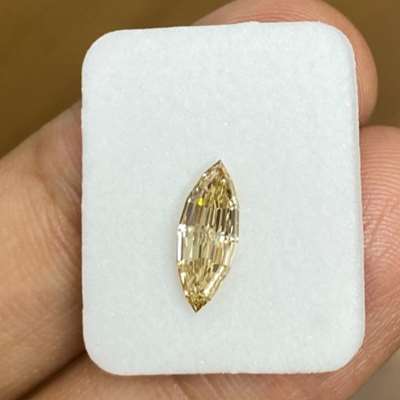 1.07ct GIA Certified Natural Fancy Light Brown Yellow VVS2 Clarity Marquise Shape Step Cut Diamond