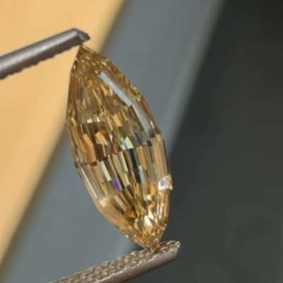 1.07ct GIA Certified Natural Fancy Light Brown Yellow VVS2 Clarity Marquise Shape Step Cut Diamond