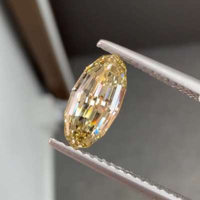 1.17ct GIA certified natural Light Brownish Greenish Yellow VS1 step cut moval 
