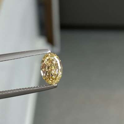 1.72ct GIA Certified Natural Fancy Brownish Yellow VVS2 Clarity Step Cut Oval Shape Diamond 