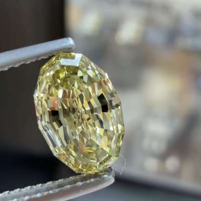 1.62ct GIA Certified Natural Fancy Grayish Greenish Yellow VVS2 Clarity Step Cut Oval Shape Diamond