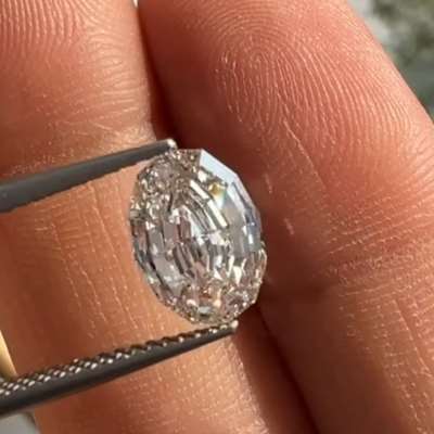 2.05ct GIA Certified Natural K Faint Brow VS1 Clarity Oval Shape Old Cut Diamond 