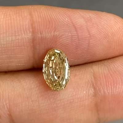 2.19ct GIA Certified Natural Fancy Brownish Greenish Yellow VVS1 Clarity Step Cut Oval Shape Diamond.