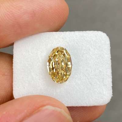 2.11ct GIA Certified Natural Fancy Brownish Yellow VS1 Clarity Oval Shape Step Cut Diamond 
