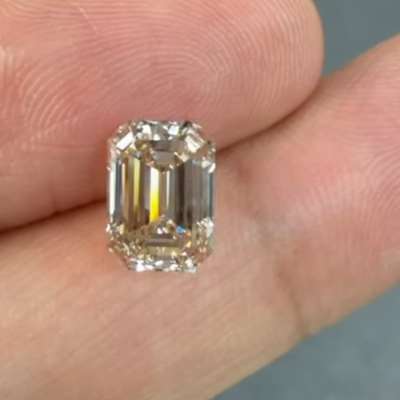 2.19ct GIA Certified Natural Light Honey Brown VS1 Clarity Emerald Cut Diamond 