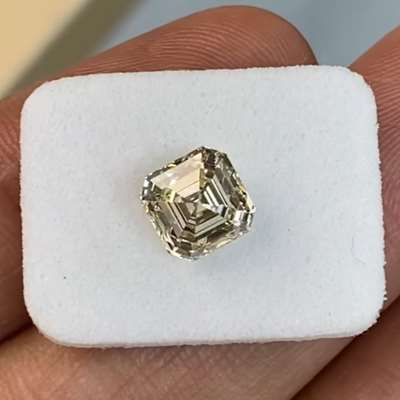 2.02ct GIA Certified Natural U to V Range VS2 Clarity Asscher Shape Step Cut Diamond