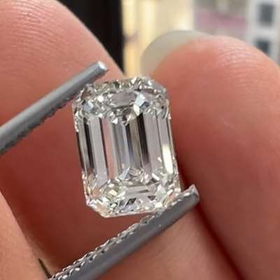 1.51ct GIA Certified Natural L Color Faint Brown VS1 Clarity Emerald Cut Diamond