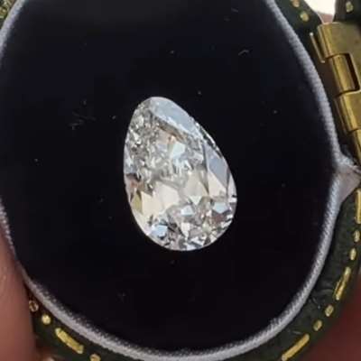 1.52ct GIA Certified Natural L color Faint Brown VS2 Clarity Egg Shape Old Cut Pear Shape Diamond
