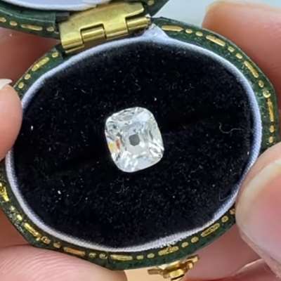 1.00ct GIA Certified Natural E Color VVS2 Clarity Old Miner Brilliant Cut Diamond 