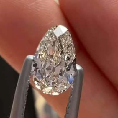 0.97ct GIA Certified Natural M Faint Brown VS1 Egg Shape Old Antique Cut Diamond