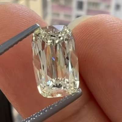 2.00ct GIA Certified Natural M Color SI1 Clarity Old Antique Cut Elongated Cushion Shape Diamond