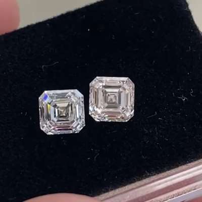 1.01ct & 1.01ct GIA Certified Matching Pair Of Natural L color VVS2 Clarity Asscher Cut Diamonds