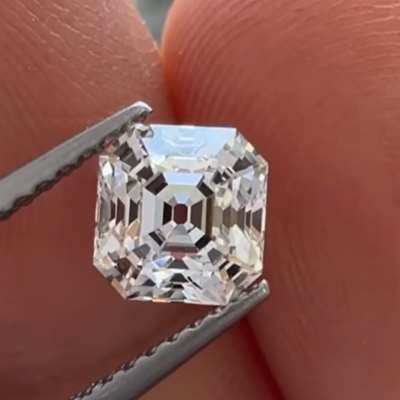 A 1.02ct GIA certified natural I color Asscher cut old cut diamond with VS2 clarity