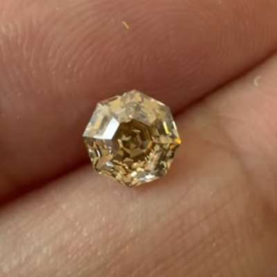1.03ct Natural Champagne Brown Octagonal Step Cut Diamond 