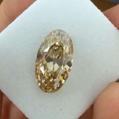 2.01cts natural champagne brown VS1 clarity old cut oval shape diamond