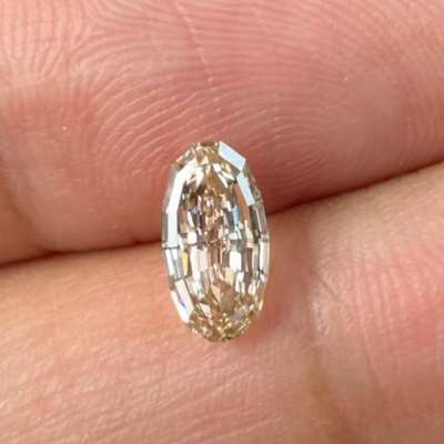 1.01ct GIA Certified Natural Fancy Light Yellow Brown VS1 Clarity Step Cut Moval Shape Diamond