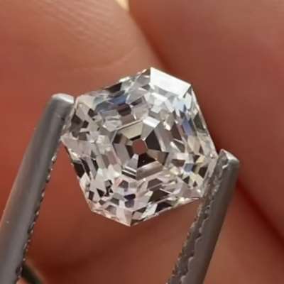 1.02ct GIA Certified Natural i Color VS1 Clarity Old Antique Cut Asscher Shape Diamond 