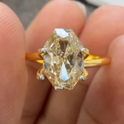 1.12cts natural brownish yellow VVS2 old cut octagon diamond…