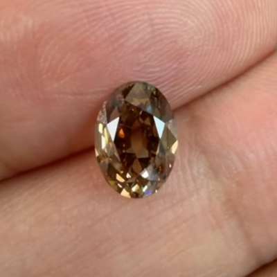 1.51ct Natural Fancy Deep Orangy Brown VS1 Clarity Old Antique Cut Oval Shape Diamond 